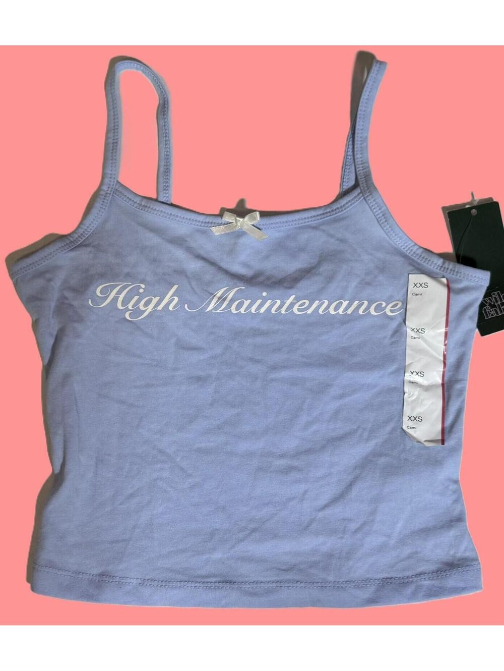 Wild Fable "High Maintenance" Blue Cropped Tank Top Womens XXS NEW NWT
